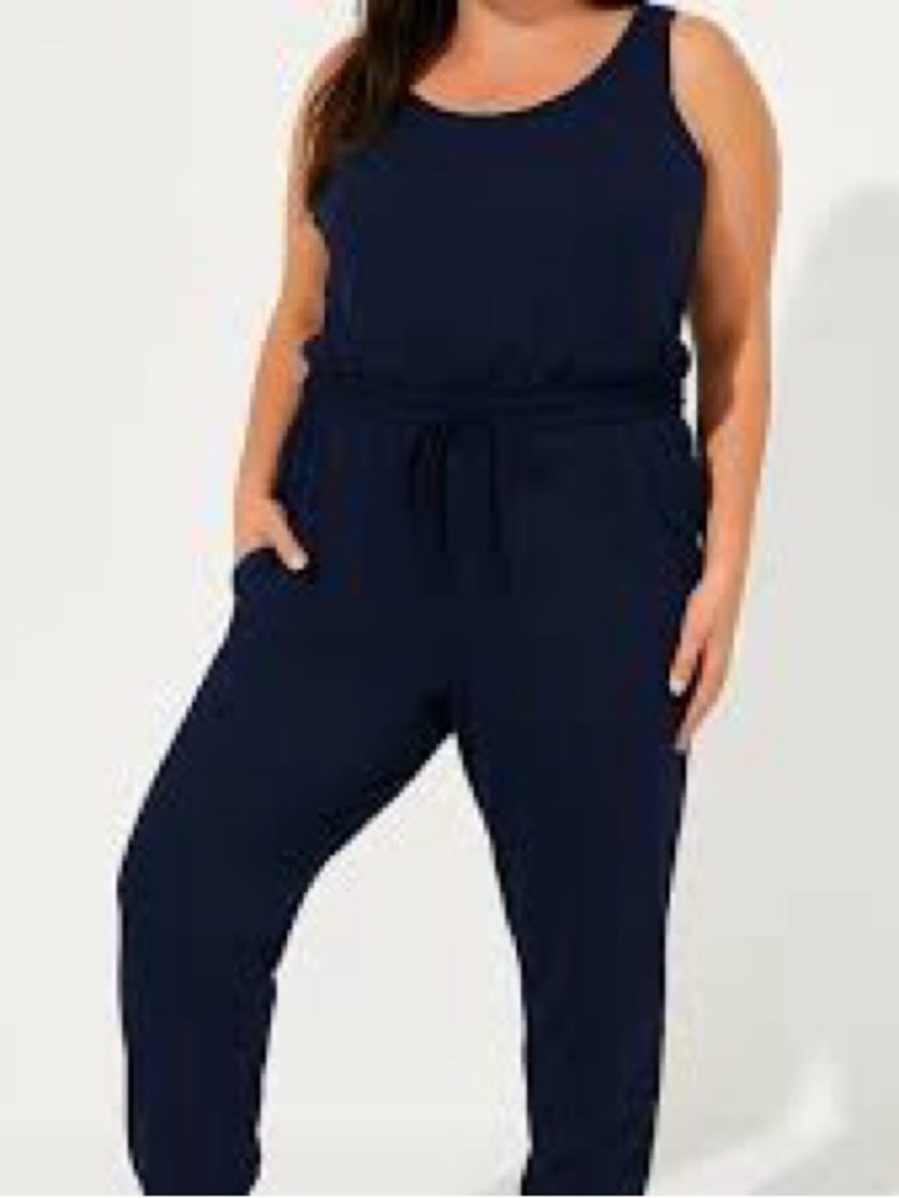Torrid Stretch Woven Active Full Length Jumpsuit Navy Size 1X